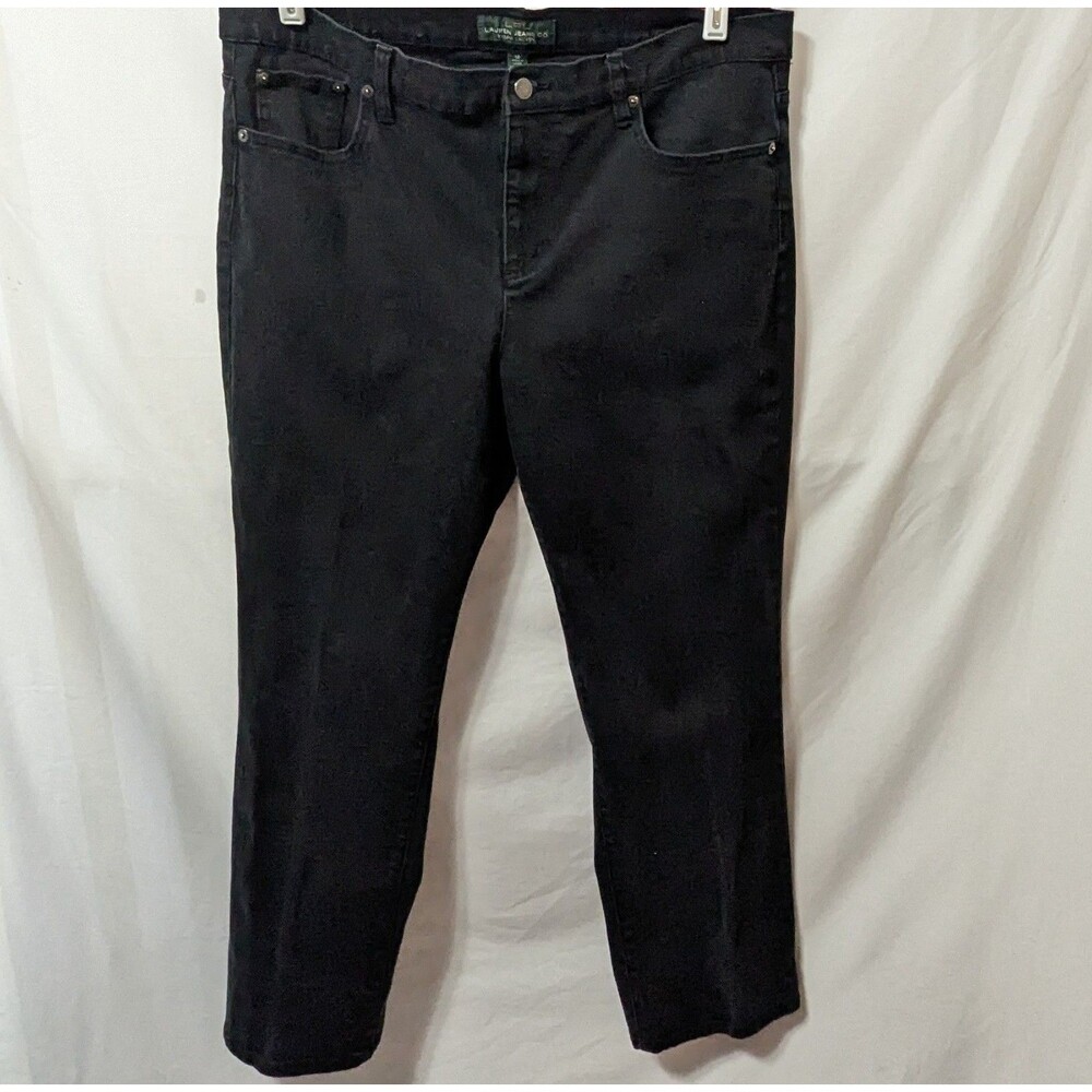 Lauren Ralph Lauren Jeans Co Black Women 16 Classic Straight Mid Rise Denim LRL
